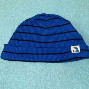 CARTER’S baby beanie blue with black stripes ribbed super soft size 3mo